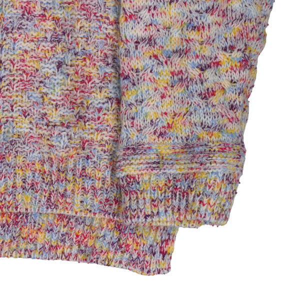 Time Tru Tunic Sweater Women XXL Pastel Cable Knit V Neck Boho Cozy Soft Girl - Picture 4 of 8